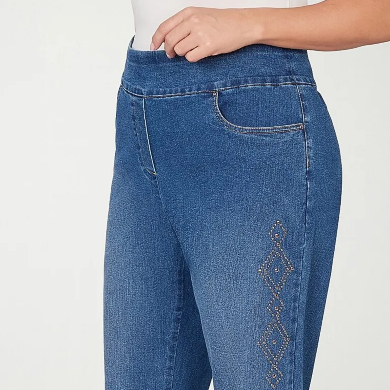 Alfred Dunner Austin Womens Mid Rise Straight Leg Jean