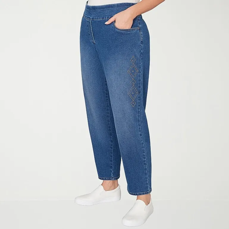 Alfred Dunner Austin Womens Mid Rise Straight Leg Jean