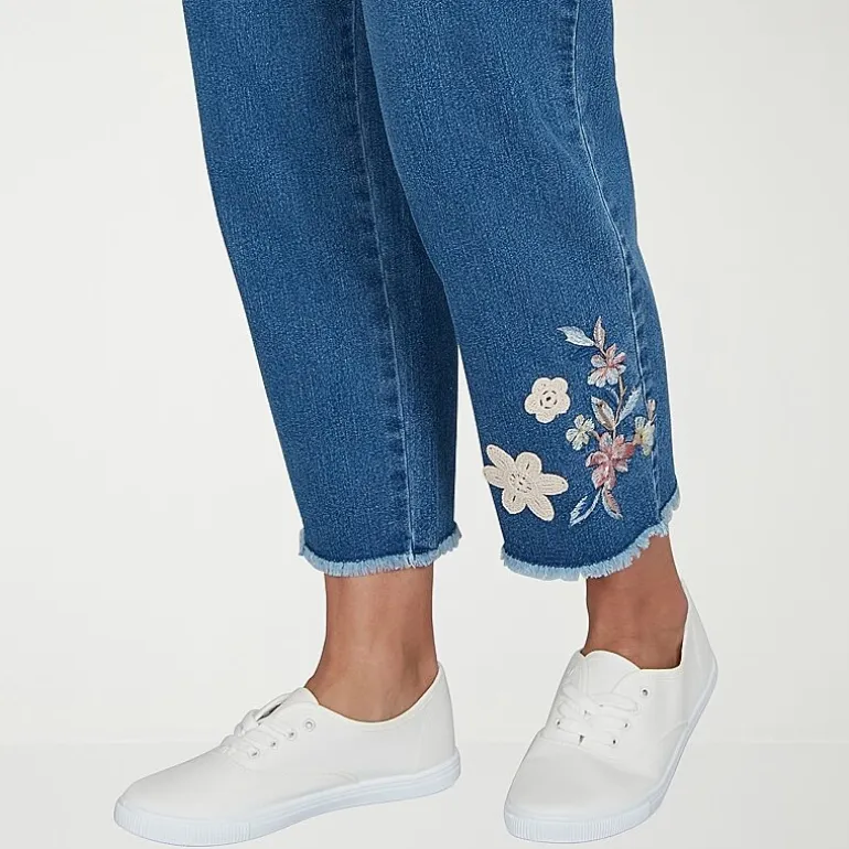 Alfred Dunner Camden Market Womens Straight Mid Rise Ankle Pant