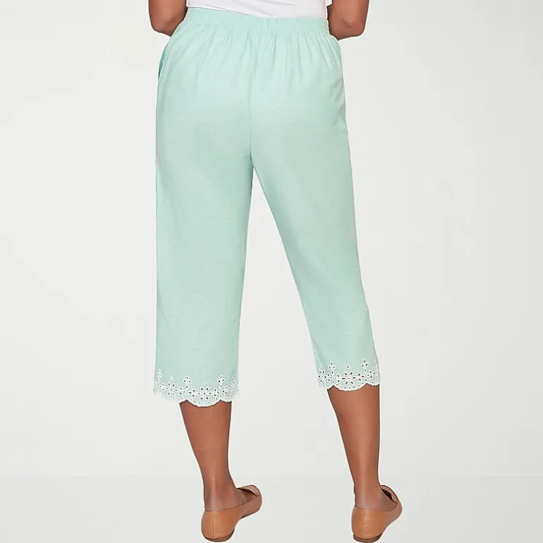 Alfred Dunner Caribbean Blues Womens Misses Short Straight Capri Pant
