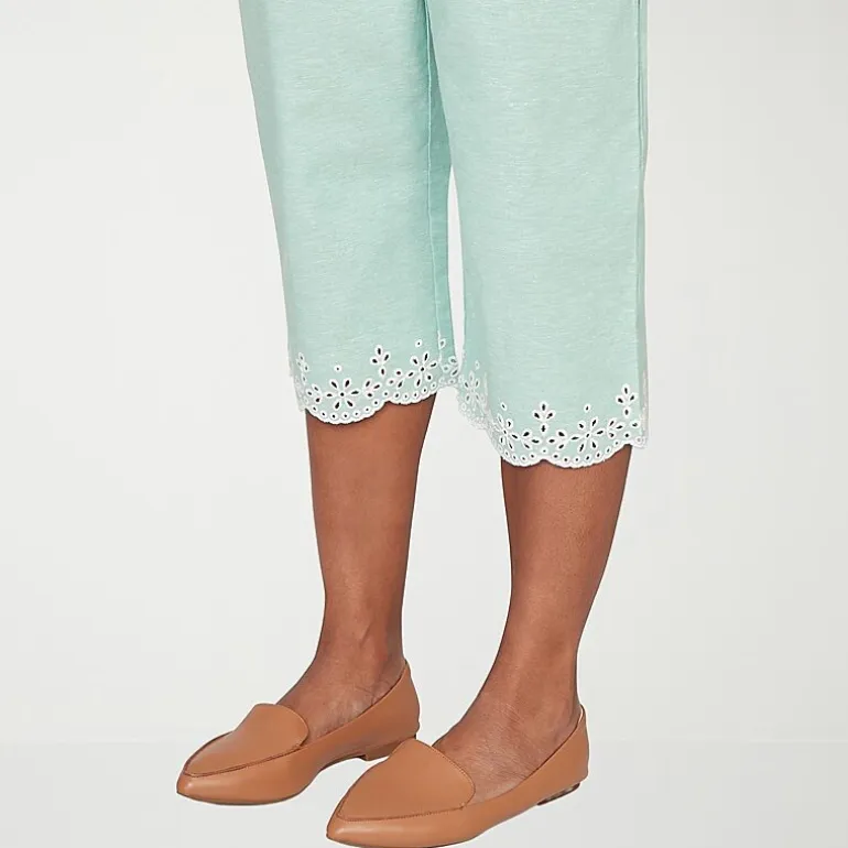 Alfred Dunner Caribbean Blues Womens Misses Short Straight Capri Pant