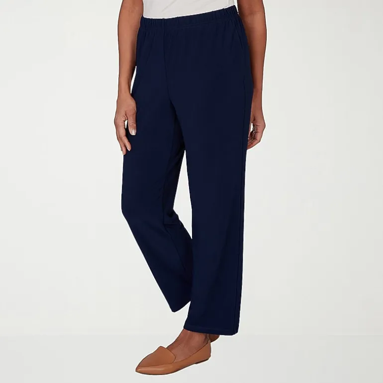 Alfred Dunner Classics Womens Mid Rise Soft Knit Pull-On Pant