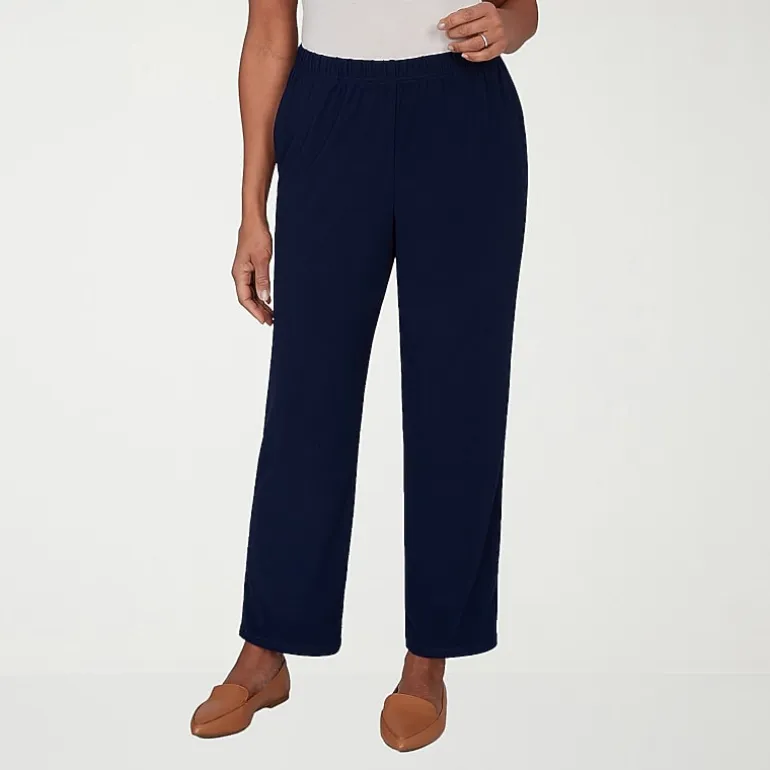 Alfred Dunner Classics Womens Mid Rise Soft Knit Pull-On Pant