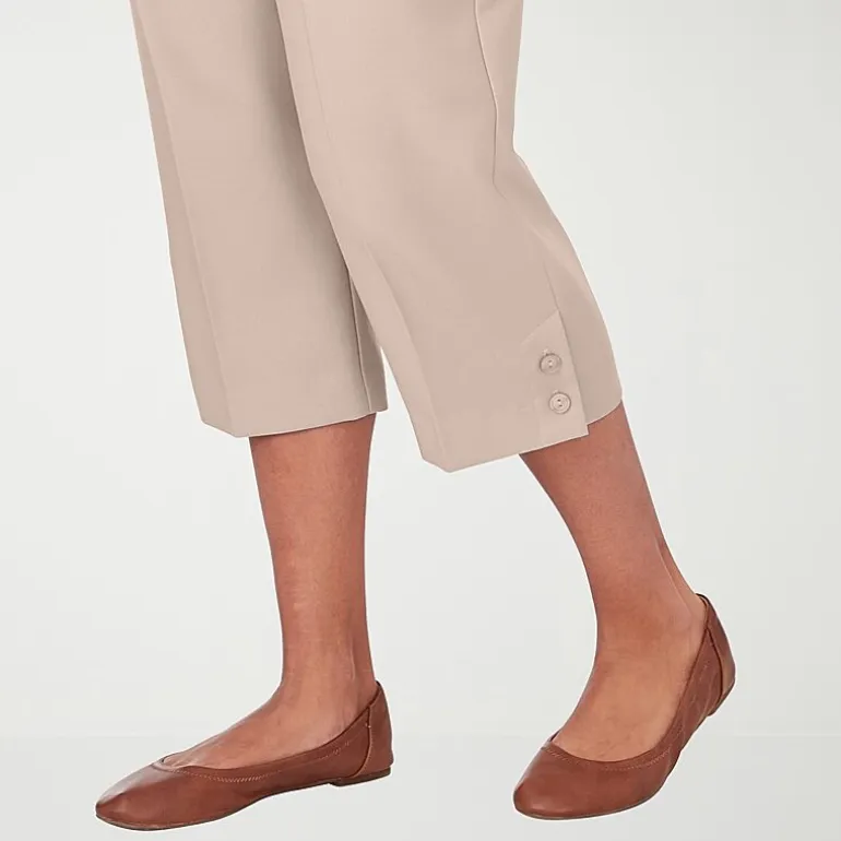 Alfred Dunner Classics Womens Straight Mid Rise Capri Pant