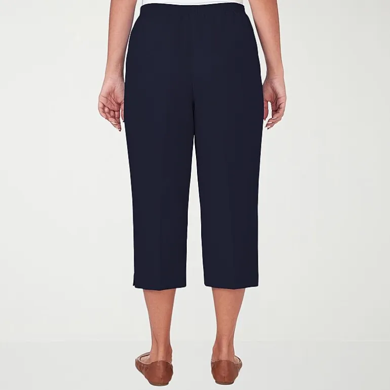 Alfred Dunner Classics Womens Straight Mid Rise Capri Pant