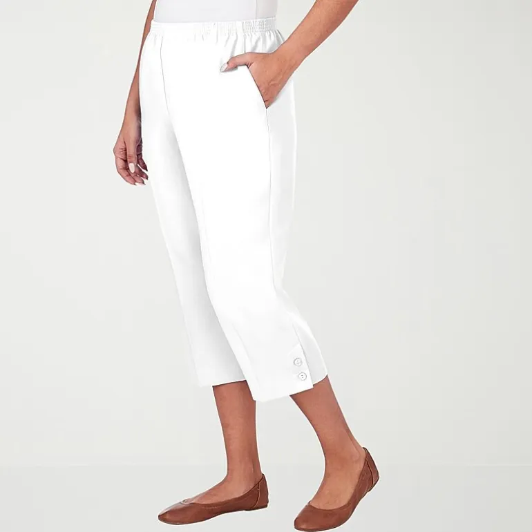 Alfred Dunner Classics Womens Straight Mid Rise Capri Pant