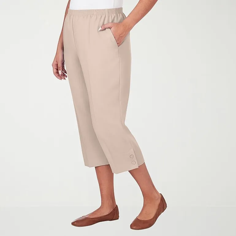 Alfred Dunner Classics Womens Straight Mid Rise Capri Pant