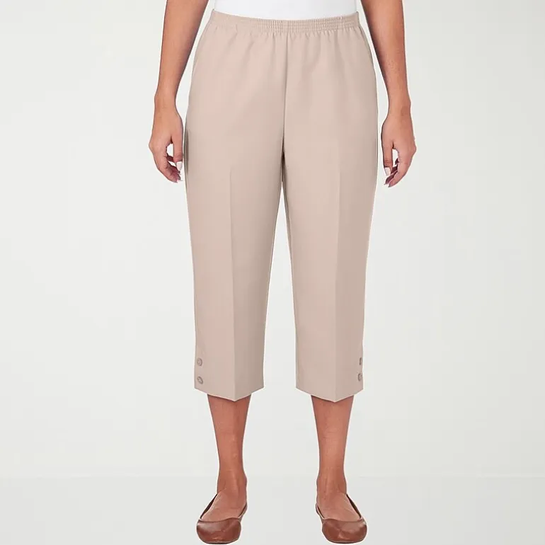 Alfred Dunner Classics Womens Straight Mid Rise Capri Pant