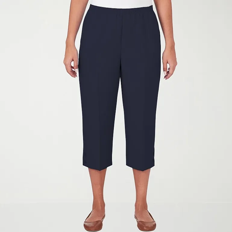 Alfred Dunner Classics Womens Straight Mid Rise Capri Pant