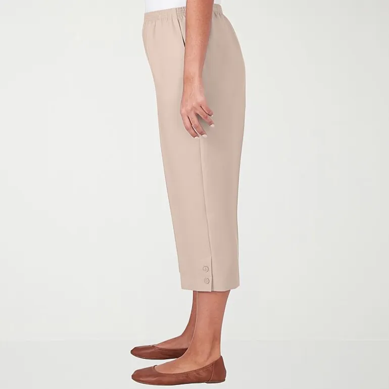 Alfred Dunner Classics Womens Straight Mid Rise Capri Pant