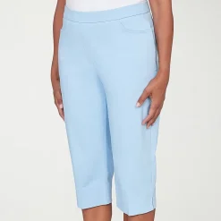 Alfred Dunner Classics Womens Stretch Fabric Straight Mid Rise Capri Pant