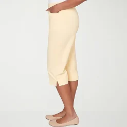 Alfred Dunner Classics Womens Stretch Fabric Straight Mid Rise Capri Pant