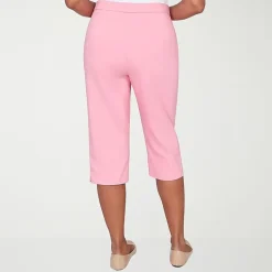 Alfred Dunner Classics Womens Stretch Fabric Straight Mid Rise Capri Pant