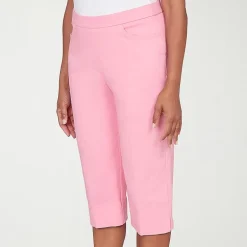 Alfred Dunner Classics Womens Stretch Fabric Straight Mid Rise Capri Pant