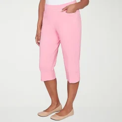 Alfred Dunner Classics Womens Stretch Fabric Straight Mid Rise Capri Pant
