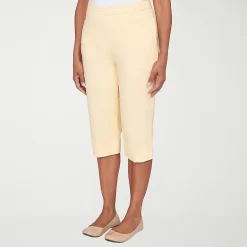 Alfred Dunner Classics Womens Stretch Fabric Straight Mid Rise Capri Pant