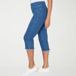 Alfred Dunner Classics Womens Mid Rise Capri Jean