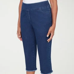 Alfred Dunner Classics Womens Mid Rise Capri Jean