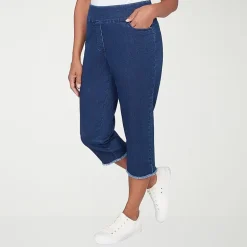 Alfred Dunner Classics Womens Mid Rise Capri Jean