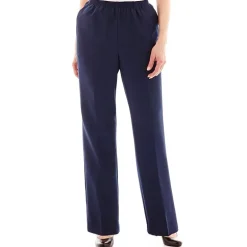 Alfred Dunner Classics Womens Straight Mid Rise Pull-On Pant