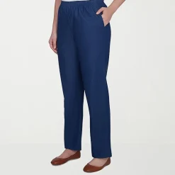 Alfred Dunner Classics Womens Straight Mid Rise Pull-On Pant