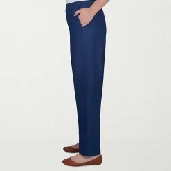 Alfred Dunner Classics Womens Straight Mid Rise Pull-On Pant