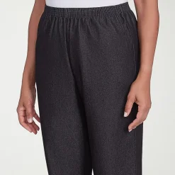 Alfred Dunner Classics Womens Straight Mid Rise Pull-On Pant