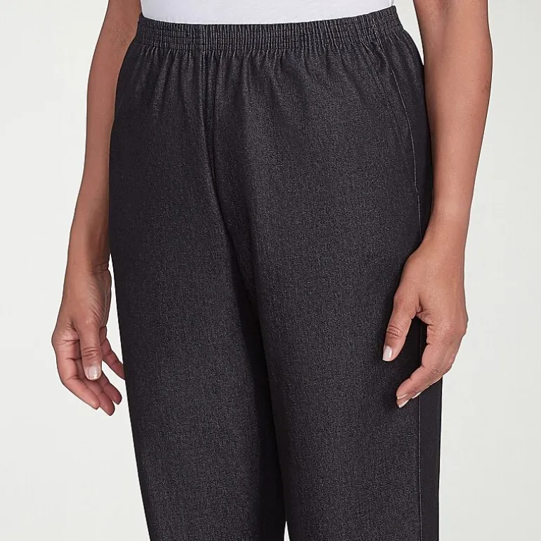 Alfred Dunner Classics Womens Straight Mid Rise Pull-On Pant