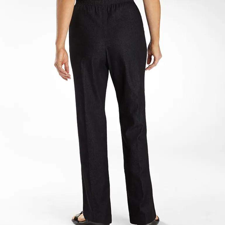 Alfred Dunner Classics Womens Straight Mid Rise Pull-On Pant