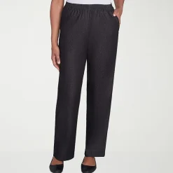 Alfred Dunner Classics Womens Straight Mid Rise Pull-On Pant