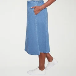 Alfred Dunner Classics Womens High Low Denim Skirt