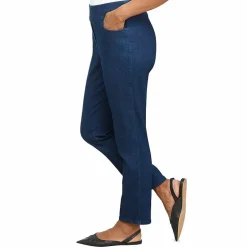 Alfred Dunner Classics Womens Mid Rise Stretch Fabric Straight Leg Jean