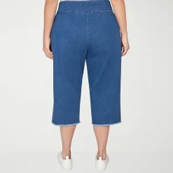 Alfred Dunner Classics Womens Plus Mid Rise Stretch Fabric Capri Jean