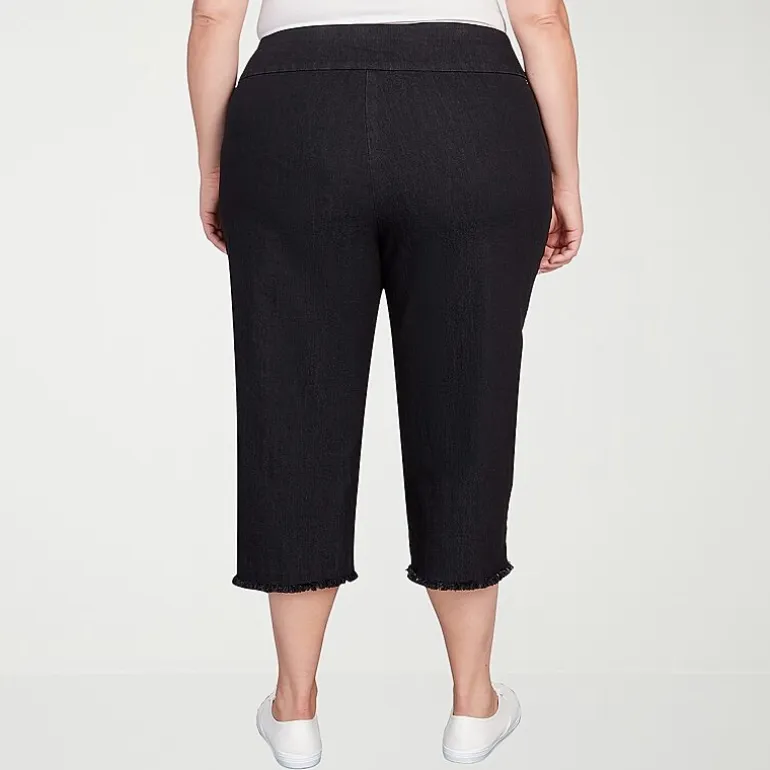 Alfred Dunner Classics Womens Plus Mid Rise Stretch Fabric Capri Jean