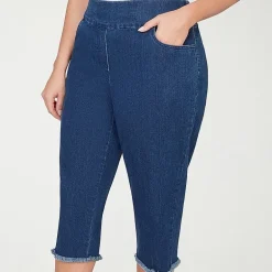 Alfred Dunner Classics Womens Plus Mid Rise Stretch Fabric Capri Jean