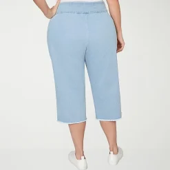 Alfred Dunner Classics Womens Plus Mid Rise Stretch Fabric Capri Jean