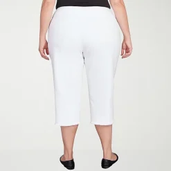Alfred Dunner Classics Womens Plus Mid Rise Stretch Fabric Capri Jean