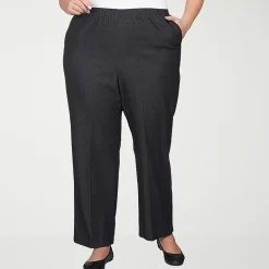 Alfred Dunner Classics Womens Mid Rise Stretch Fabric Straight Leg Jean