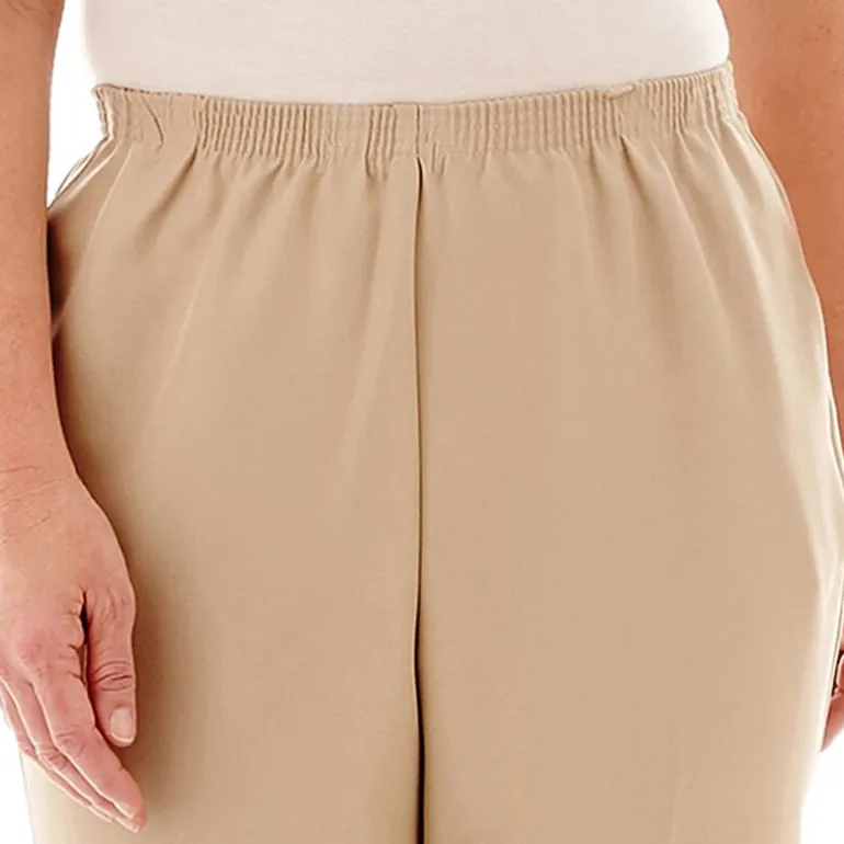 Alfred Dunner Classics Womens Plus Straight Pull-On Pants