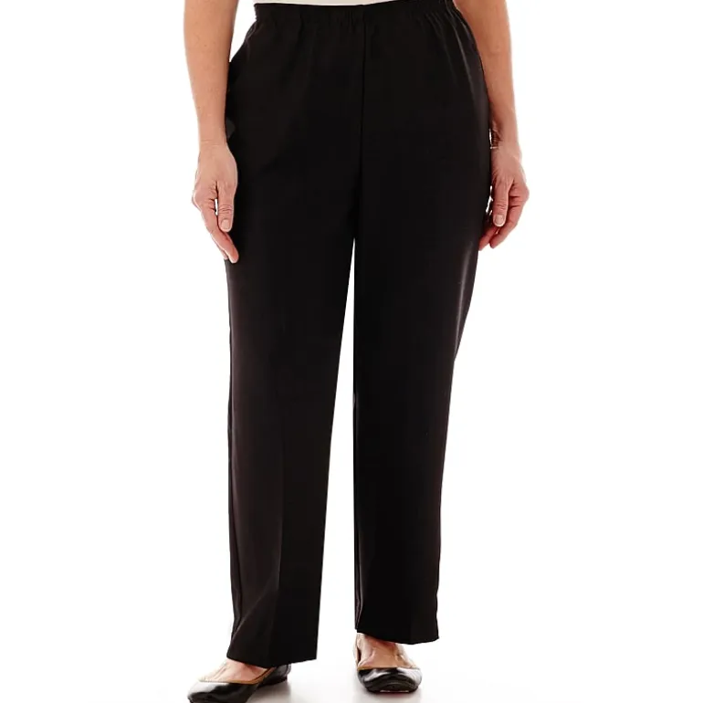 Alfred Dunner Classics Womens Plus Straight Pull-On Pants