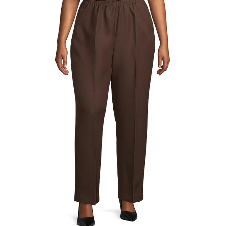 Alfred Dunner Classics Womens Plus Straight Pull-On Pants