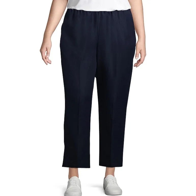 Alfred Dunner Classics Womens Plus Straight Pull-On Pants