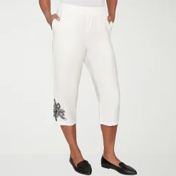 Alfred Dunner Crowd Pleaser Womens Straight Capri Pant