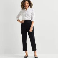 Alfred Dunner Detail Driven Womens Straight Ankle Pant
