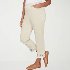 Alfred Dunner Detail Driven Womens Straight Ankle Pant