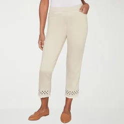 Alfred Dunner Detail Driven Womens Straight Ankle Pant