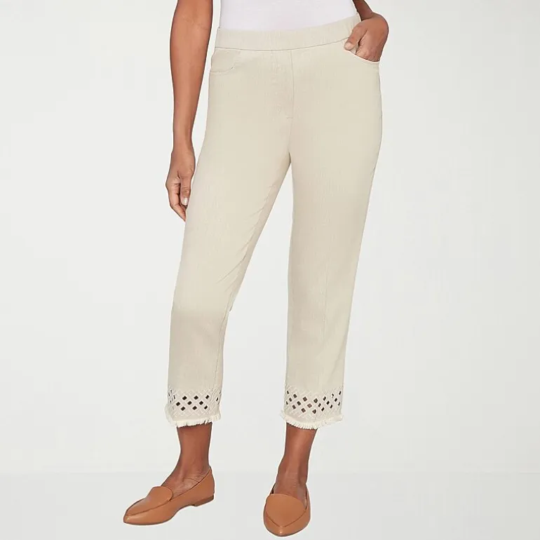 Alfred Dunner Detail Driven Womens Straight Ankle Pant