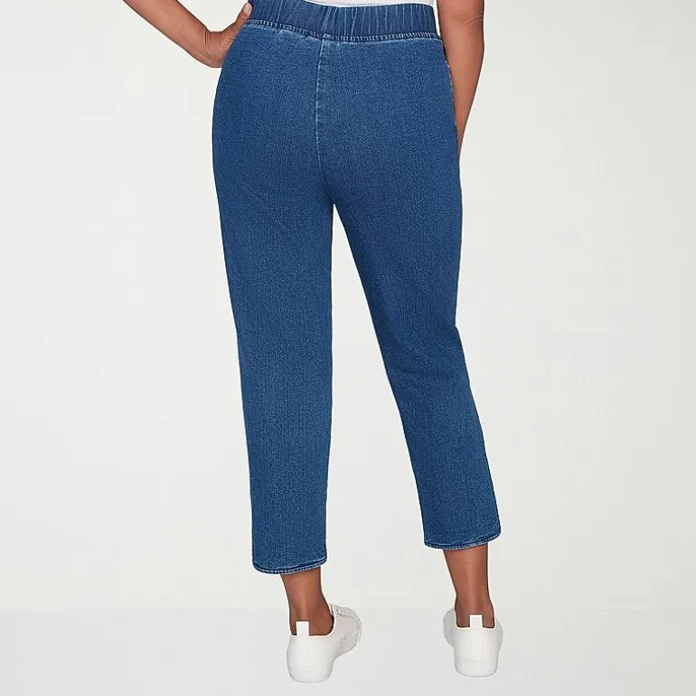 Alfred Dunner Hilton Head Womens Stretch Fabric Straight Leg Jean