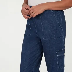Alfred Dunner Indigo Girls Womens Mid Rise Cropped Pant
