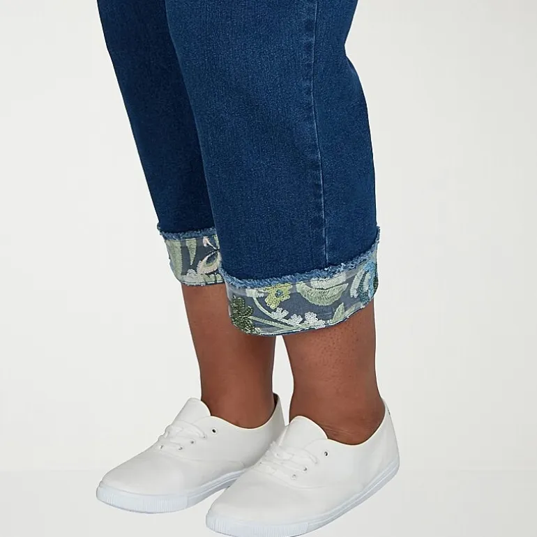 Alfred Dunner Inidigo Girls Womens Mid Rise Straight Leg Jean